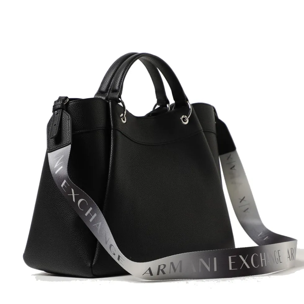 Borsa Donna a Mano con Tracolla Logata ARMANI EXCHANGE Colore Nero Misura Grande