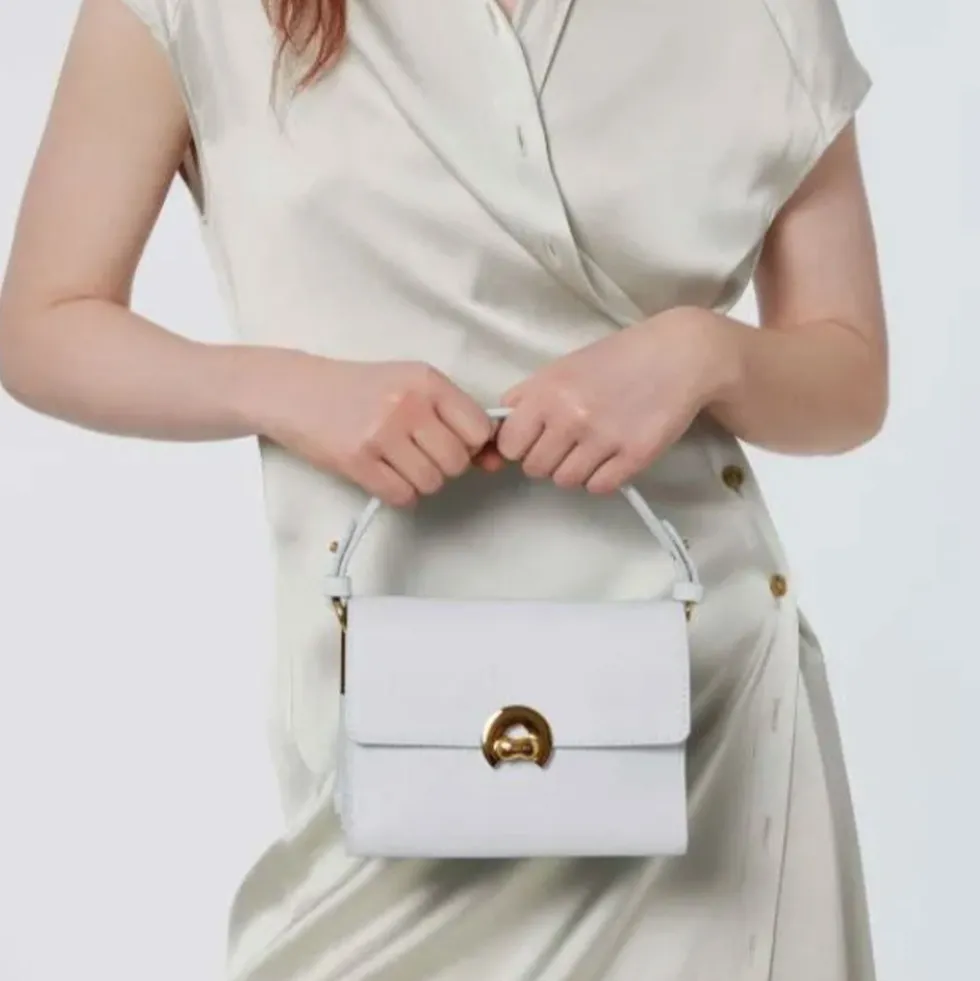 Borsa Donna a Mano con Tracolla COCCINELLE in Pelle linea Binxie Small colore Tangerine