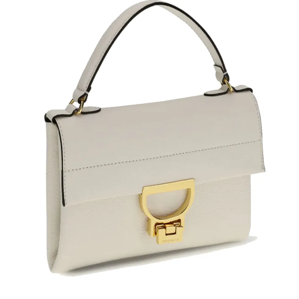 Borsa Donna a Mano con Tracolla COCCINELLE in Pelle Linea Arlettis Mini colore Pearl