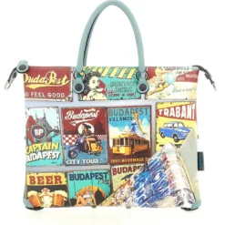 Borsa Donna a Mano con Tracolla GABS G3 PLUS Large in Pelle stampa Budapest