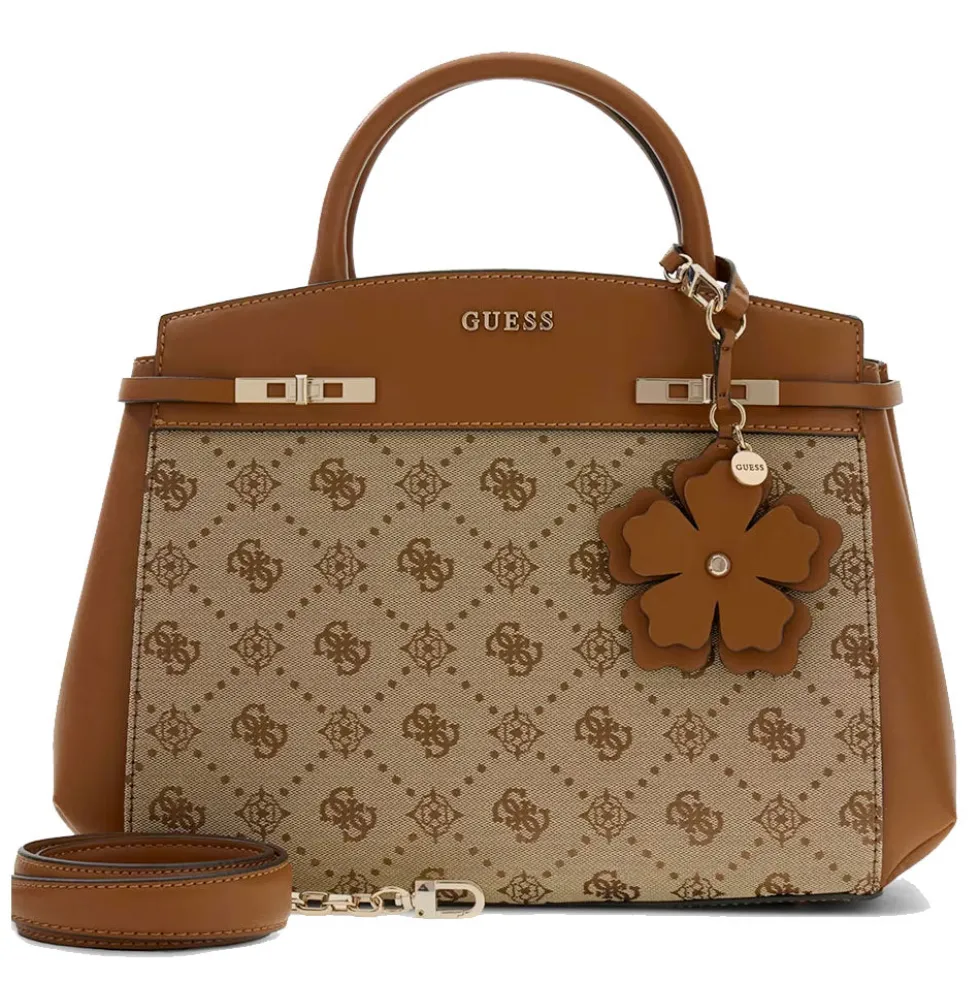 Borsa Donna a Mano GUESS Linea Melinda Colore Latte Logo