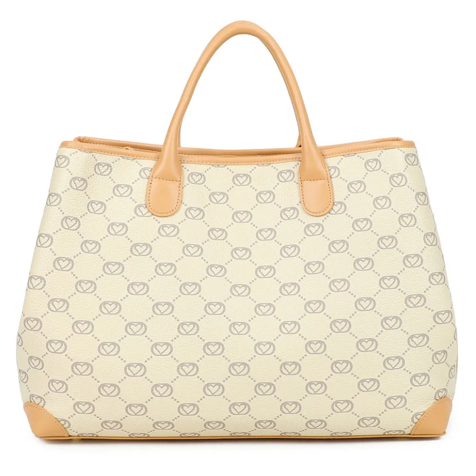 Borsa Donna a Mano Large BRACCIALINI linea Monogram in Pelle Beige