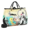 Borsa Donna a Mano Large BRACCIALINI linea Cartoline Looney Tunes stampa Londra