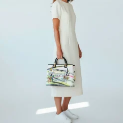 Borsa Donna a Mano Large BRACCIALINI linea Cartoline stampa Firenze