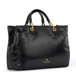 Borsa Donna a Mano Large BRACCIALINI linea Beth Puffy in Nylon Nero