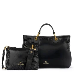 Borsa Donna a Mano Large BRACCIALINI linea Beth Puffy in Nylon Nero