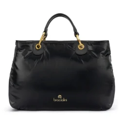 Borsa Donna a Mano Large BRACCIALINI linea Beth Puffy in Nylon Nero