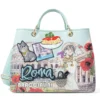 Borsa Donna a Mano Large BRACCIALINI linea Cartoline stampa Roma