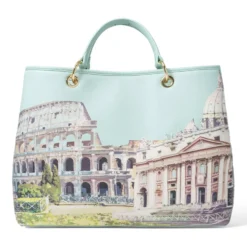 Borsa Donna a Mano Large BRACCIALINI linea Cartoline stampa Roma