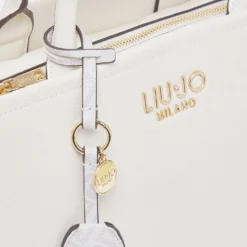 Borsa Donna a Mano Large LIU JO Better stampa Bottalata color Crema con Charm