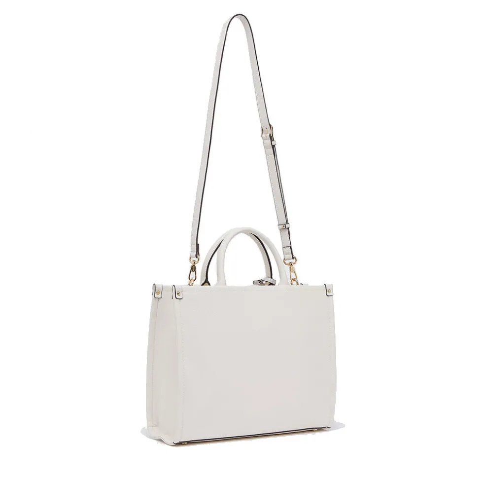 Borsa Donna a Mano Large LIU JO Better stampa Bottalata color Crema con Charm