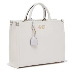 Borsa Donna a Mano Large LIU JO Better stampa Bottalata color Crema con Charm