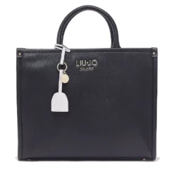 Borsa Donna a Mano Large LIU JO Better stampa Bottalata Nera con Charm