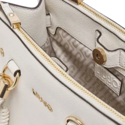 Borsa Donna a Mano LIU JO Better effetto Bottalato color Crema con Charm