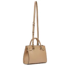 Borsa Donna a Mano LIU JO Better effetto Bottalato color Cammello con Charm