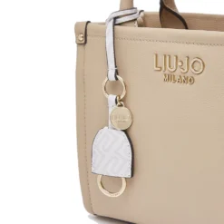 Borsa Donna a Mano LIU JO Better stampa Bottalata Dark Cipria con Charm