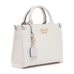 Borsa Donna a Mano LIU JO Better stampa Bottalata color Crema con Charm