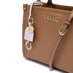 Borsa Donna a Mano LIU JO Better stampa Bottalata Marrone con Charm
