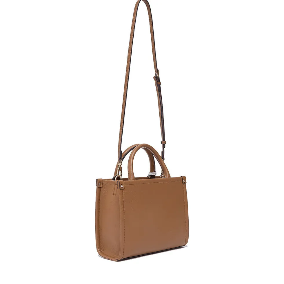 Borsa Donna a Mano LIU JO Better stampa Bottalata Marrone con Charm