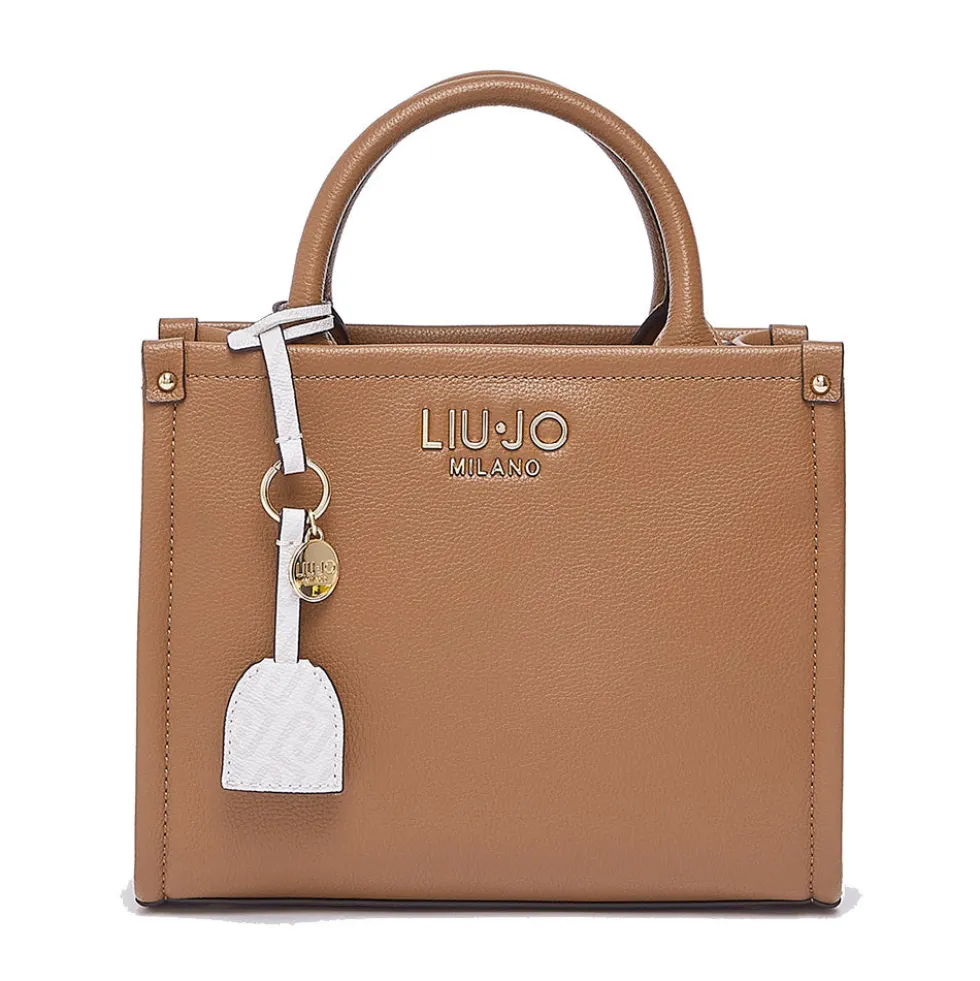 Borsa Donna a Mano LIU JO Better stampa Bottalata Marrone con Charm