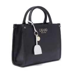 Borsa Donna a Mano LIU JO Better stampa Bottalata Nera con Charm