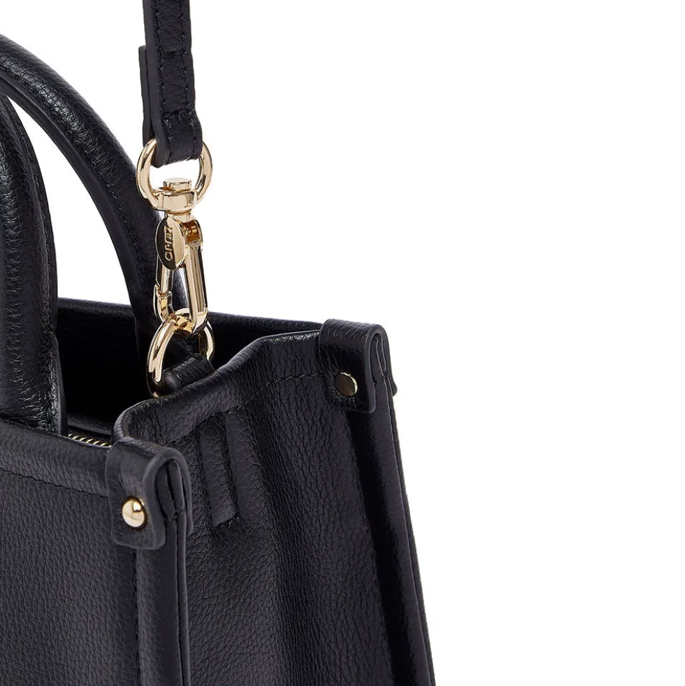 Borsa Donna a Mano LIU JO Better stampa Bottalata Nera con Charm