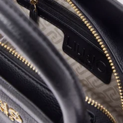 Borsa Donna a Mano LIU JO Better stampa Bottalata Nera con Charm