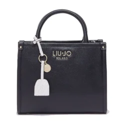 Borsa Donna a Mano LIU JO Better stampa Bottalata Nera con Charm