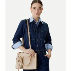 Borsa Donna a Mano LIU JO Neutro con Logo Monogram All Over
