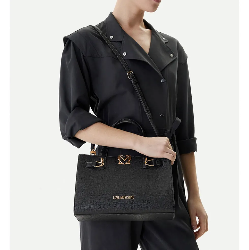 Borsa Donna a Mano LOVE MOSCHINO linea Soft Sculpt Nera