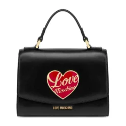 Borsa Donna a Mano LOVE MOSCHINO Nera con Cuore Logato