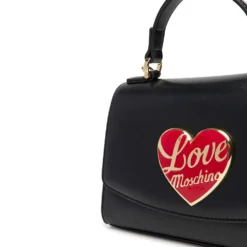 Borsa Donna a Mano LOVE MOSCHINO Nera con Cuore Logato