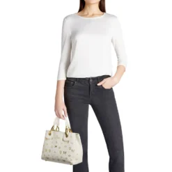 Borsa Donna a Mano Media BRACCIALINI linea Beth Strass Bianco