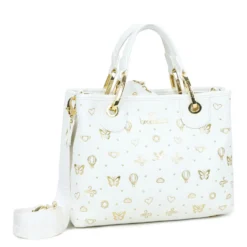 Borsa Donna a Mano Media BRACCIALINI linea Beth Strass Bianco