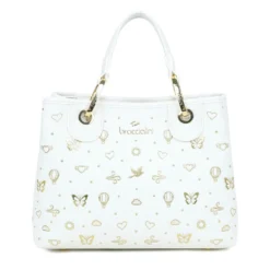 Borsa Donna a Mano Media BRACCIALINI linea Beth Strass Bianco
