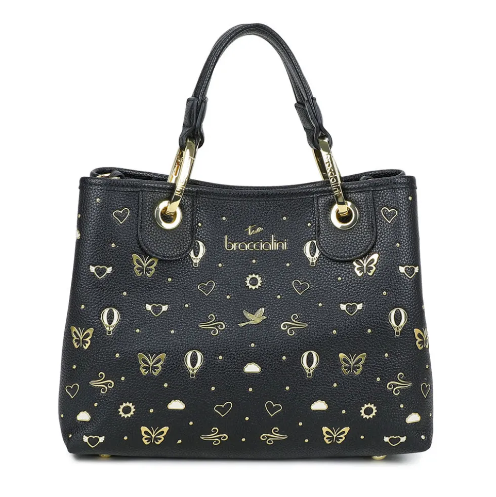 Borsa Donna a Mano Media BRACCIALINI linea Beth Strass Nera