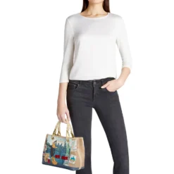 Borsa Donna a Mano Media BRACCIALINI linea Cartoline Looney Tunes stampa New York