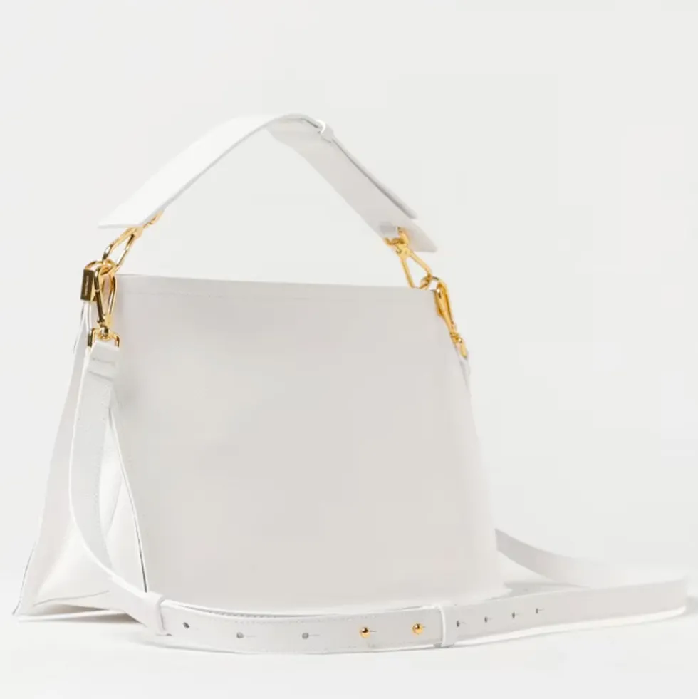 Borsa Donna a Mano Media COCCINELLE in Pelle linea Spin colore Brillant White - Celadon Green