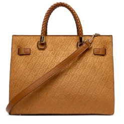 Borsa Donna a Mano Media LIU JO Marrone con Logo Monogram All Over