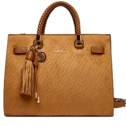 Borsa Donna a Mano Media LIU JO Marrone con Logo Monogram All Over
