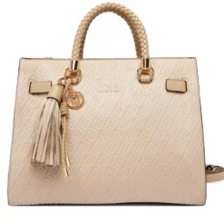 Borsa Donna a Mano Media LIU JO Neutro con Logo Monogram All Over