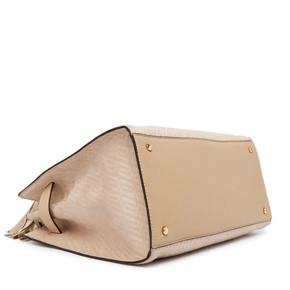 Borsa Donna a Mano Media LIU JO Neutro con Logo Monogram All Over