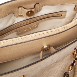 Borsa Donna a Mano Media LIU JO Neutro con Logo Monogram All Over