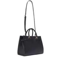 Borsa Donna a Mano Media LIU JO Better effetto Bottalato Nero con Charm