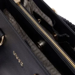 Borsa Donna a Mano Media LIU JO Better effetto Bottalato Nero con Charm