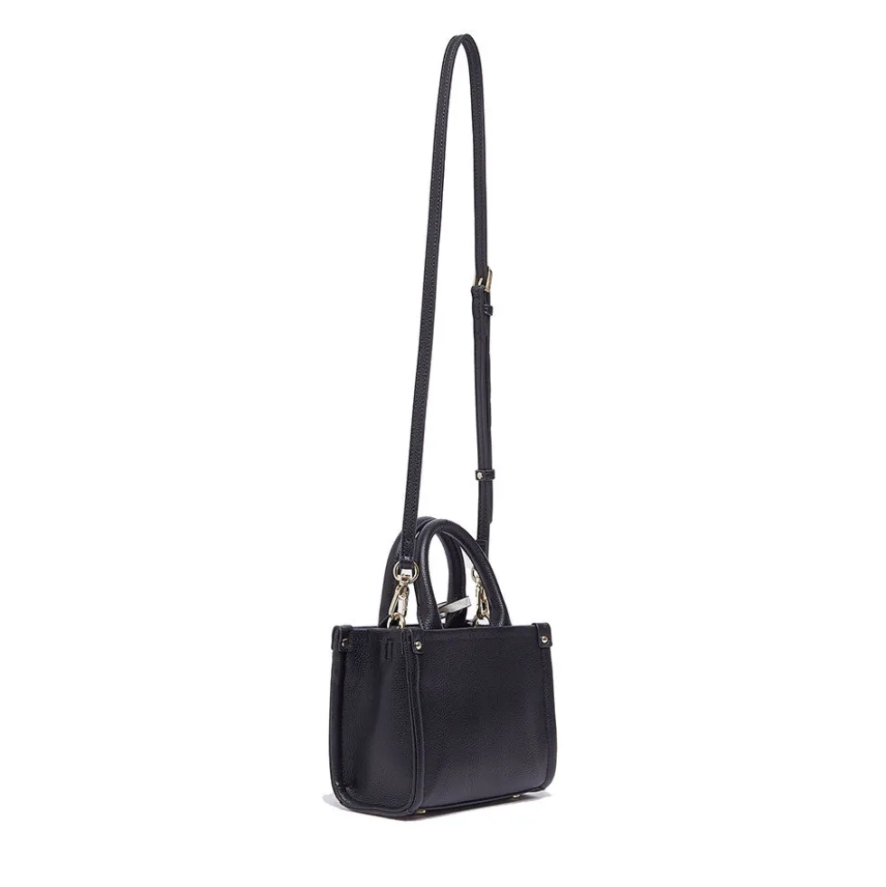 Borsa Donna a Mano Mini LIU JO Better stampa Bottalata Nera con Charm