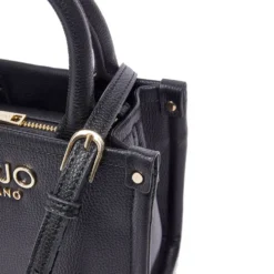 Borsa Donna a Mano Mini LIU JO Better stampa Bottalata Nera con Charm
