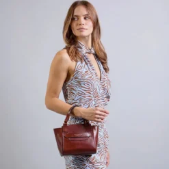 Borsa Donna a Mano THE BRIDGE linea Lucrezia in Pelle Marrone