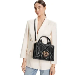 Borsa Donna a Mano Trapuntata LOVE MOSCHINO linea Embossed Avorio