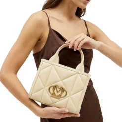 Borsa Donna a Mano Trapuntata LOVE MOSCHINO linea Embossed color Burro